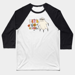 Let's Go Ghouls // Cute Boho Halloween Ghost Baseball T-Shirt